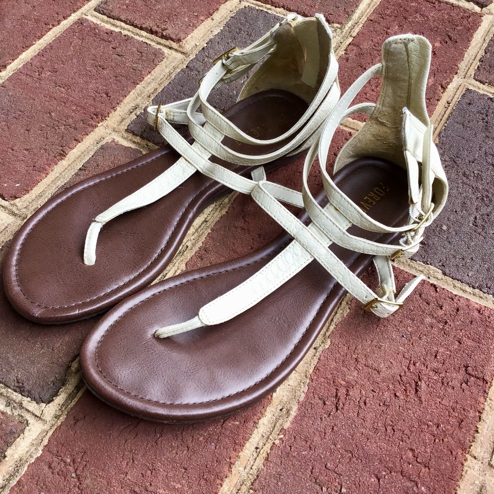 Forever 21 Cream/White Gladiator Sandals